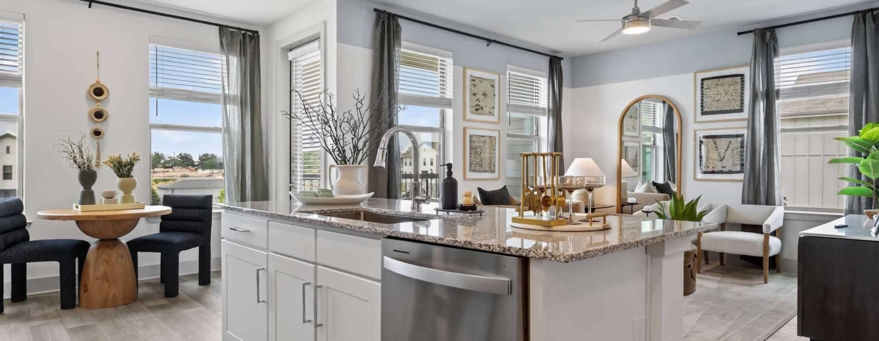 kitchen with living room 